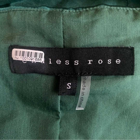 ENDLESS ROSE GREEN SATIN BUTTON FRONT ROMPER - Picture 7 of 8